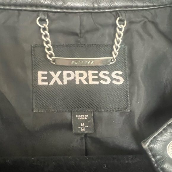 Express Sleek Black Faux Leather Jacket - Picture 12 of 12